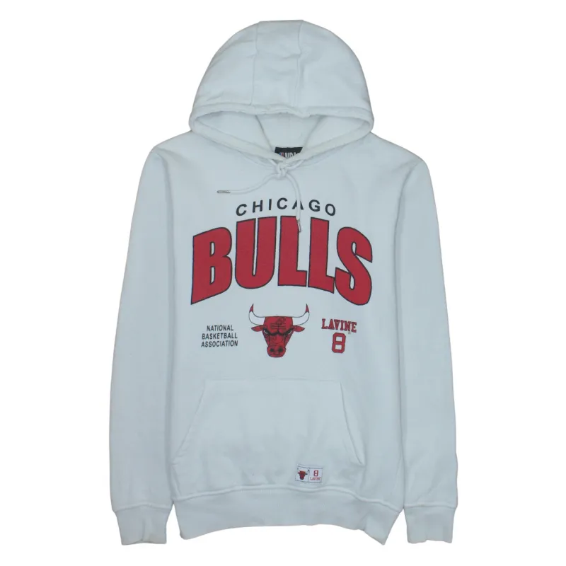 Primark White Chicago Bulls Hoodie Men's Medium Printed Lavine 8 Fleece Pullover Sweatshirt sold by Vintage Club