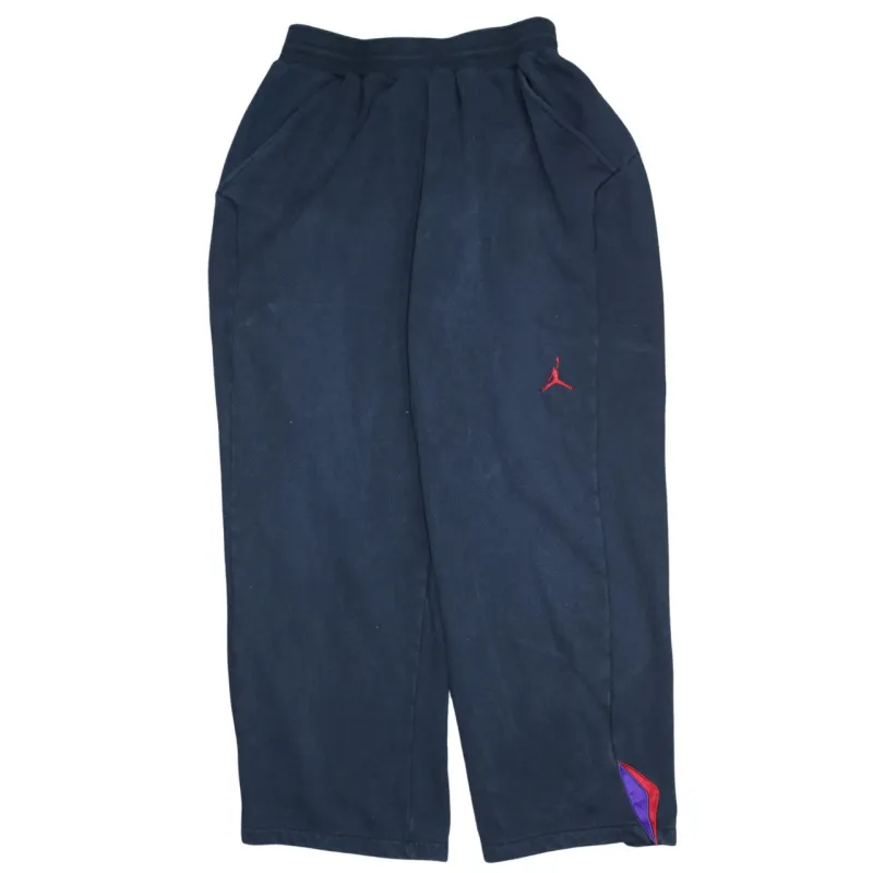 Jordan Navy Blue Fleece Joggers Men's Large Embroidered Jumpman Elastic Waist Track Pants made by Jordan