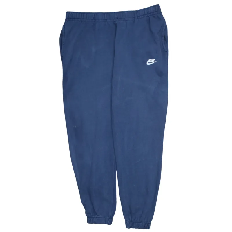 Nike Navy Blue Joggers Men’s XLarge Embroidered Swoosh Elasticated Cuffs Fleece Sweatpants sold by Vintage Club