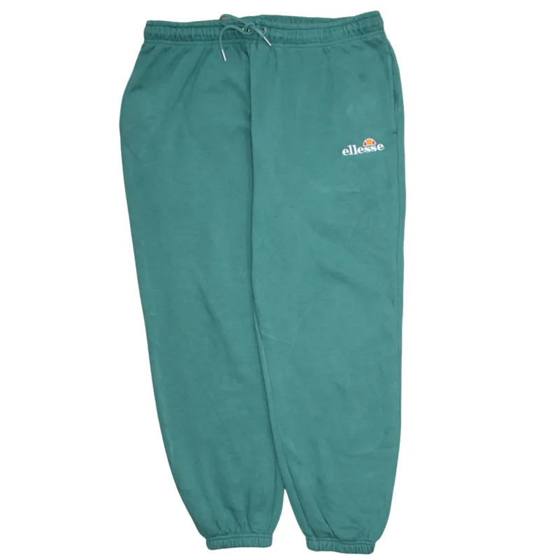 Ellesse Green Joggers Men’s 38 Embroidered Logo Elasticated Waist Cuffed Sweatpants made by Ellesse