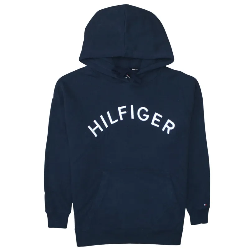Tommy Hilfiger Navy Blue Hoodie Men's XSmall Embroidered Hilfiger Logo Front Pocket Pullover made by Tommy Hilfiger