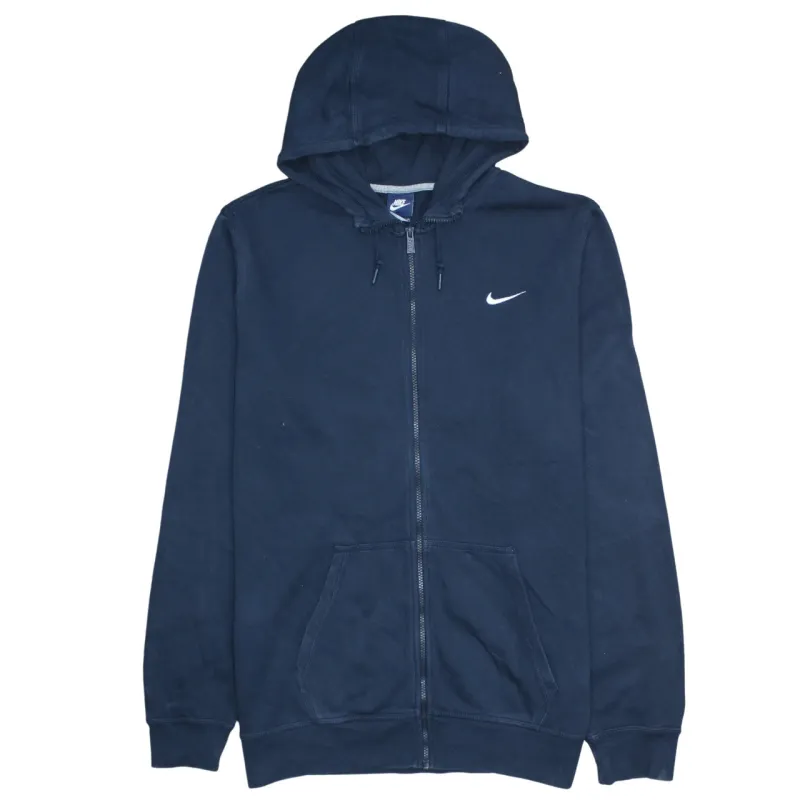 Nike Navy Blue Full Zip Hoodie Women’s XXL Embroidered Swoosh Drawstring Hood Pocket Sweatshirt sold by Vintage Club