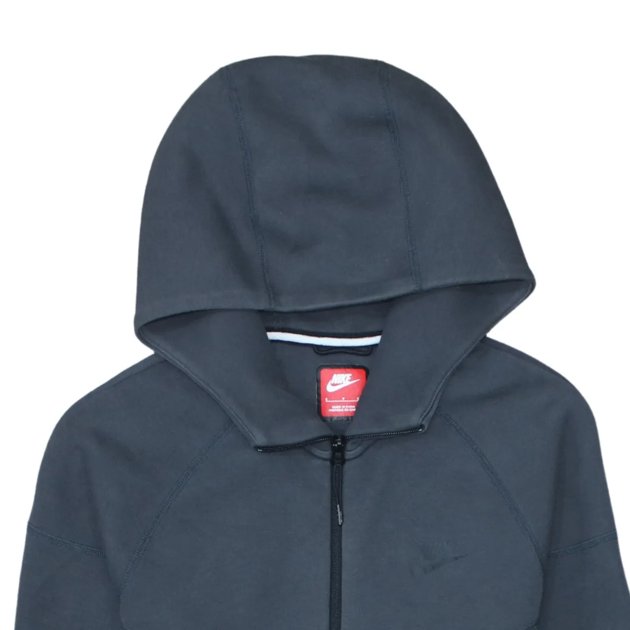 Nike Dark Grey Full Zip Hoodie Men's Small Embroidered Swoosh Zip Pockets Sweatshirt sold by Vintage Club product image thumbnail 3