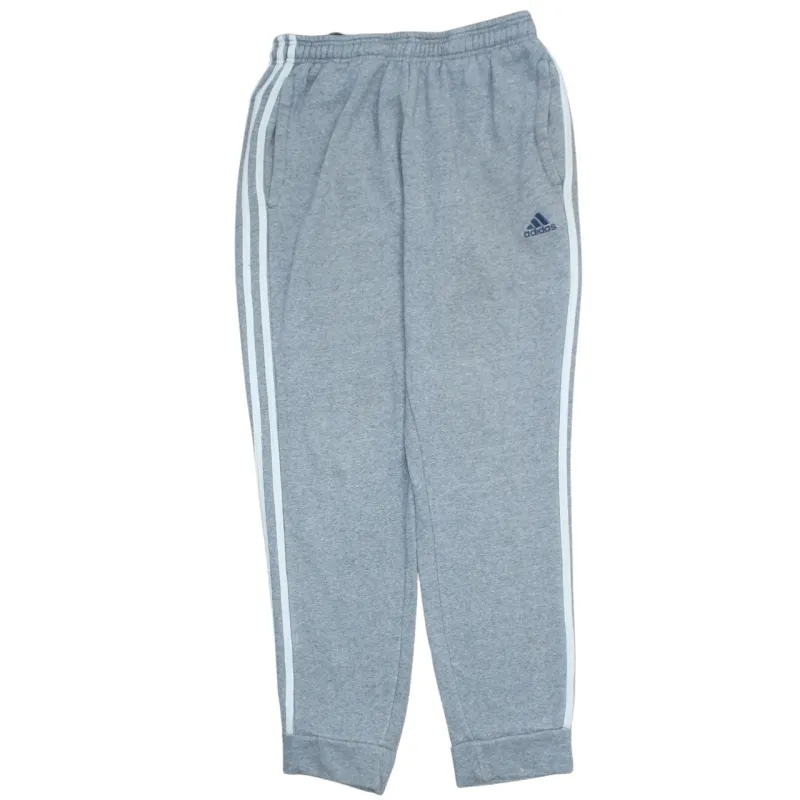 Adidas Grey Joggers Men’s 28 Fleece Lined Elastic Waist Three Stripe Cuffed Sweatpants made by Adidas