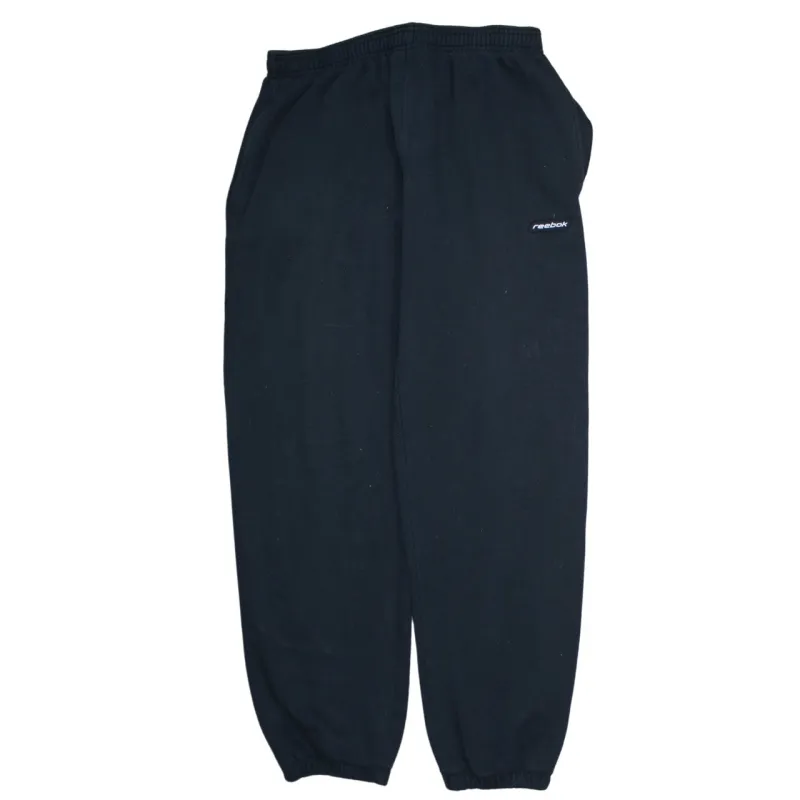 Reebok Black Joggers Women’s Large Embroidered Logo Elasticated Waist Cuffed Sweatpants sold by Vintage Club