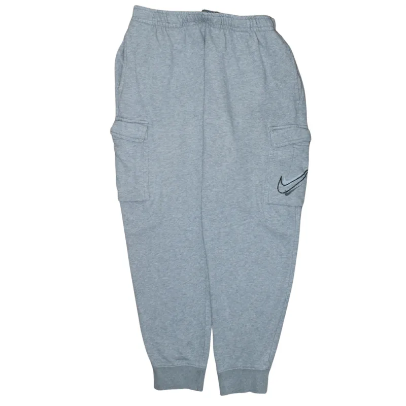 Nike Grey Cargo Joggers Men’s Large Embroidered Swoosh Elastic Waist Cuffed Sweatpants made by Nike
