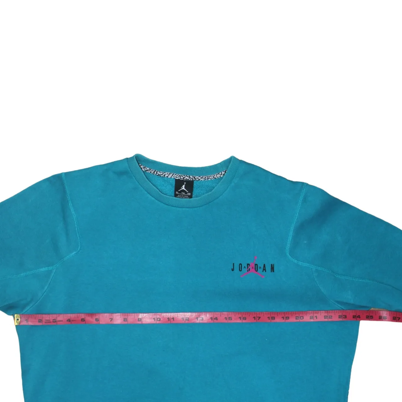 Jordan Teal Blue Sweatshirt Men's XLarge Printed Jumpman Back Logo Crewneck Pullover Top sold by Vintage Club product image thumbnail 5