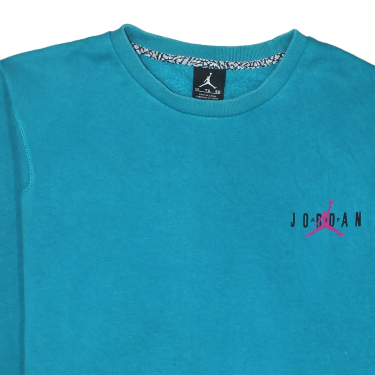Jordan Teal Blue Sweatshirt Men's XLarge Printed Jumpman Back Logo Crewneck Pullover Top sold by Vintage Club product image thumbnail 3