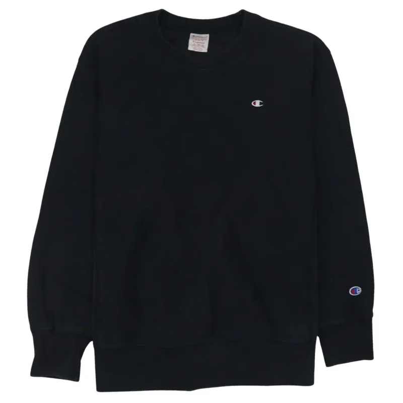 Champion Black Sweatshirt Women’s XLarge Embroidered C Logo Crewneck Ribbed Cuffs Pullover Top sold by Vintage Club