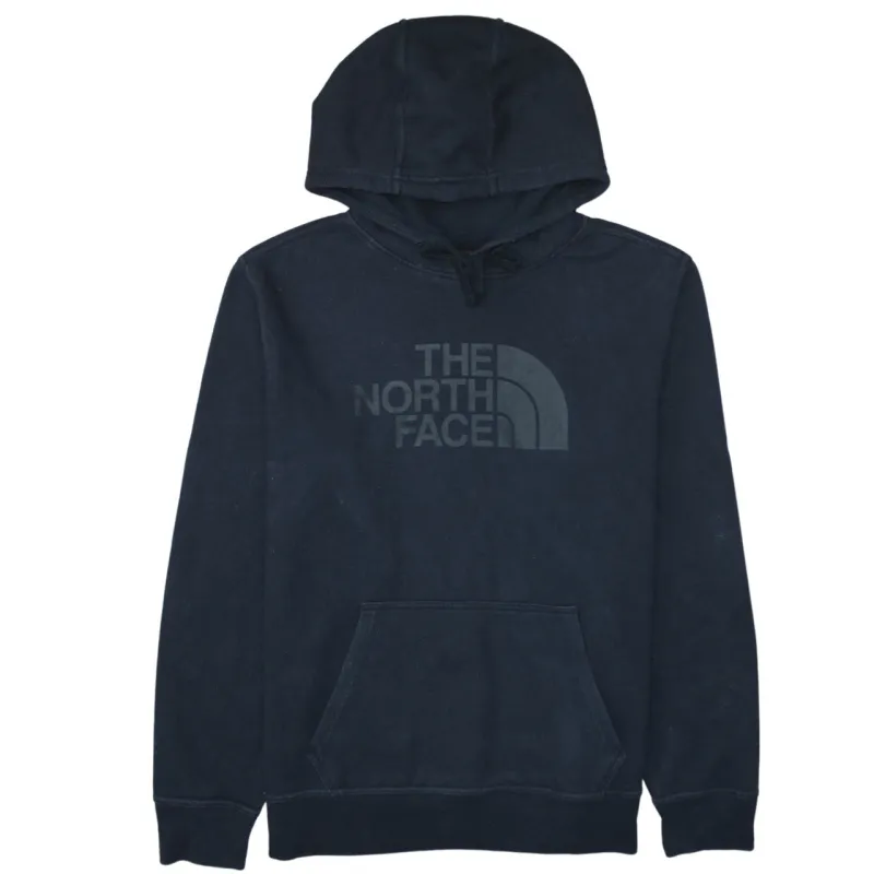 The North Face Black Hoodie Men's Medium Printed Front Logo Fleece Pullover Sweatshirt sold by Vintage Club