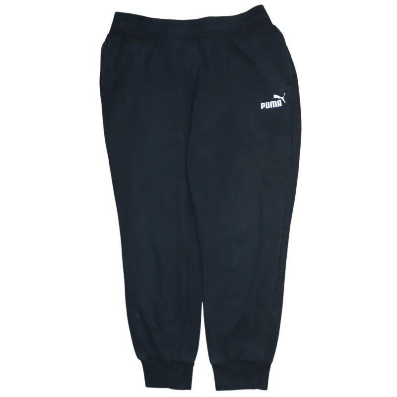 Puma Black Joggers Women’s Medium Printed Logo Cuffed Fleece Sweatpants Loungewear sold by Vintage Club