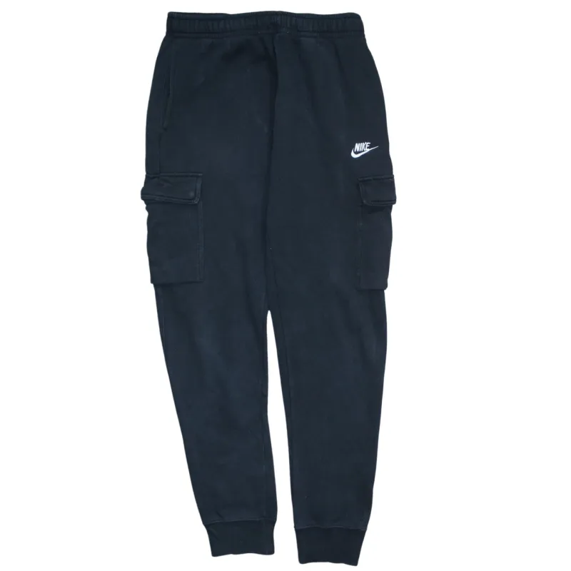 Nike Black Cargo Joggers Sweatpants Men's Small Embroidered Swoosh Cuffed Hem Pockets sold by Vintage Club