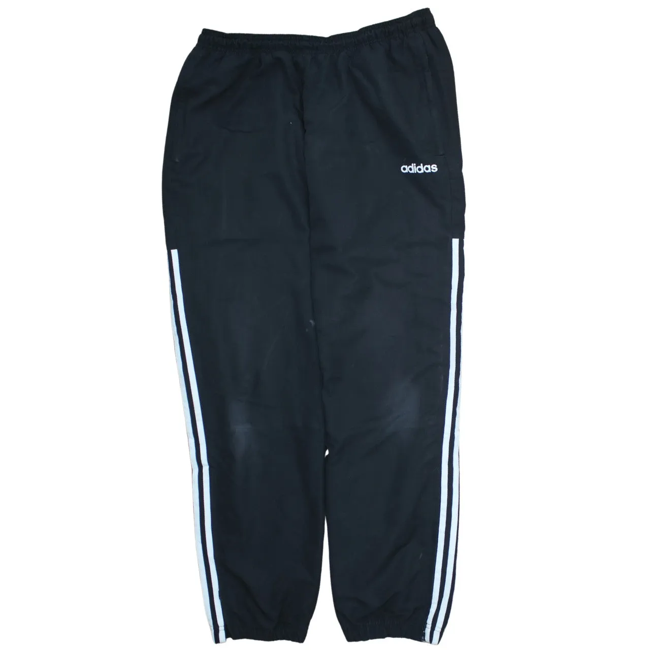 Adidas Black Joggers Men's Large Embroidered Logo Three Stripe Elasticated Cuff Track Pants sold by Vintage Club