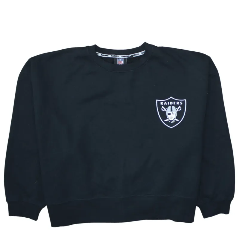 NFL Black Raiders Sweatshirt Women's XLarge Printed Logo Crewneck Pullover Fleece Top sold by Vintage Club