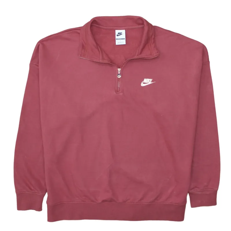 Nike Burgundy Red Quarter Zip Sweatshirt Men's Small Embroidered Swoosh Logo Pullover Top sold by Vintage Club
