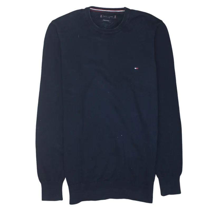 Tommy Hilfiger Navy Blue Jumper Women’s Medium Embroidered Flag Logo Crewneck Sweater made by Tommy Hilfiger