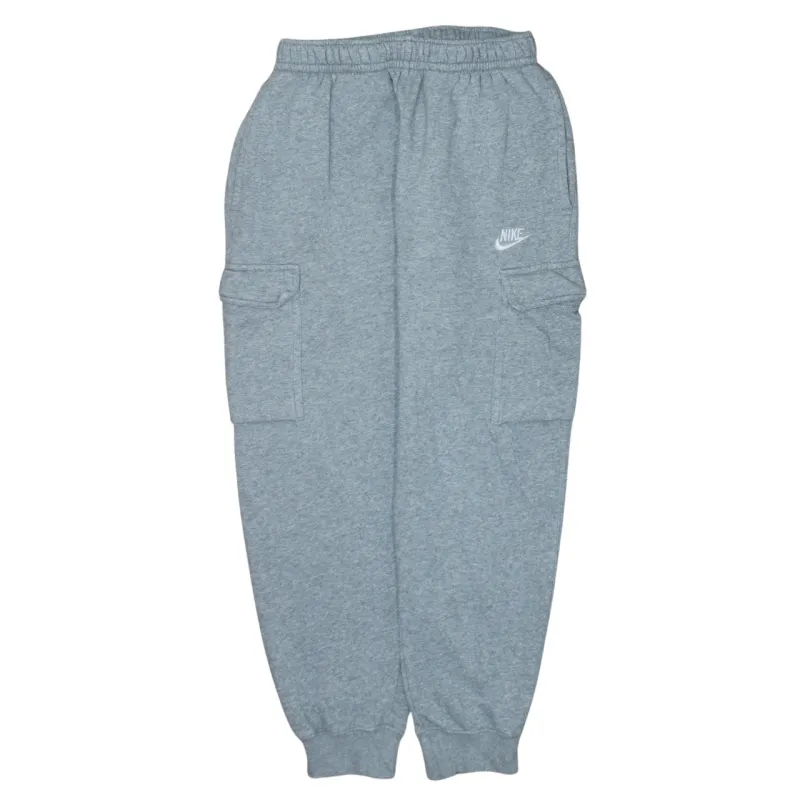 Nike Grey Cargo Joggers Sweatpants Men's Small Elastic Waist Cuffed Hem Printed Logo made by Nike