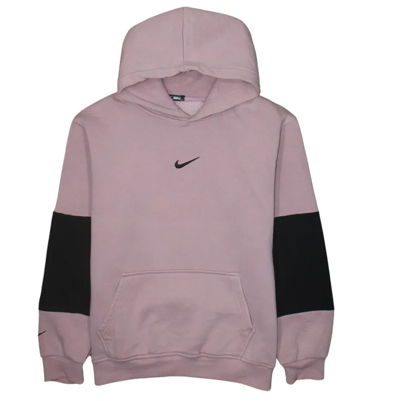 Nike Mauve Pink Hoodie Women’s XXLarge Embroidered Swoosh Colour Block Sleeves Pullover Sweatshirt made by Nike