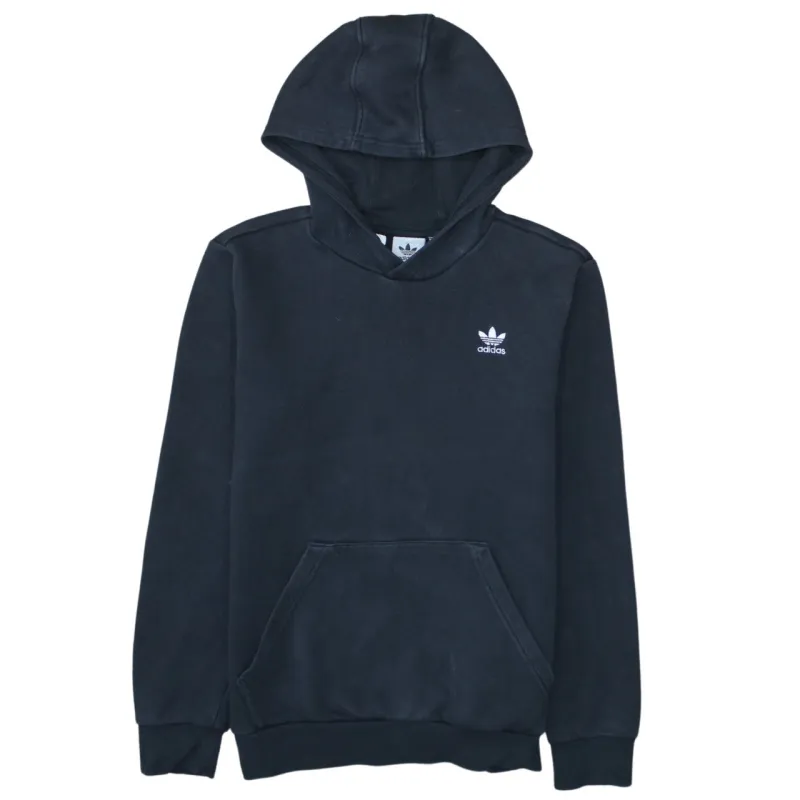 Adidas Black Hoodie Men's XSmall Trefoil Embroidered Logo Front Pouch Fleece Sweatshirt sold by Vintage Club