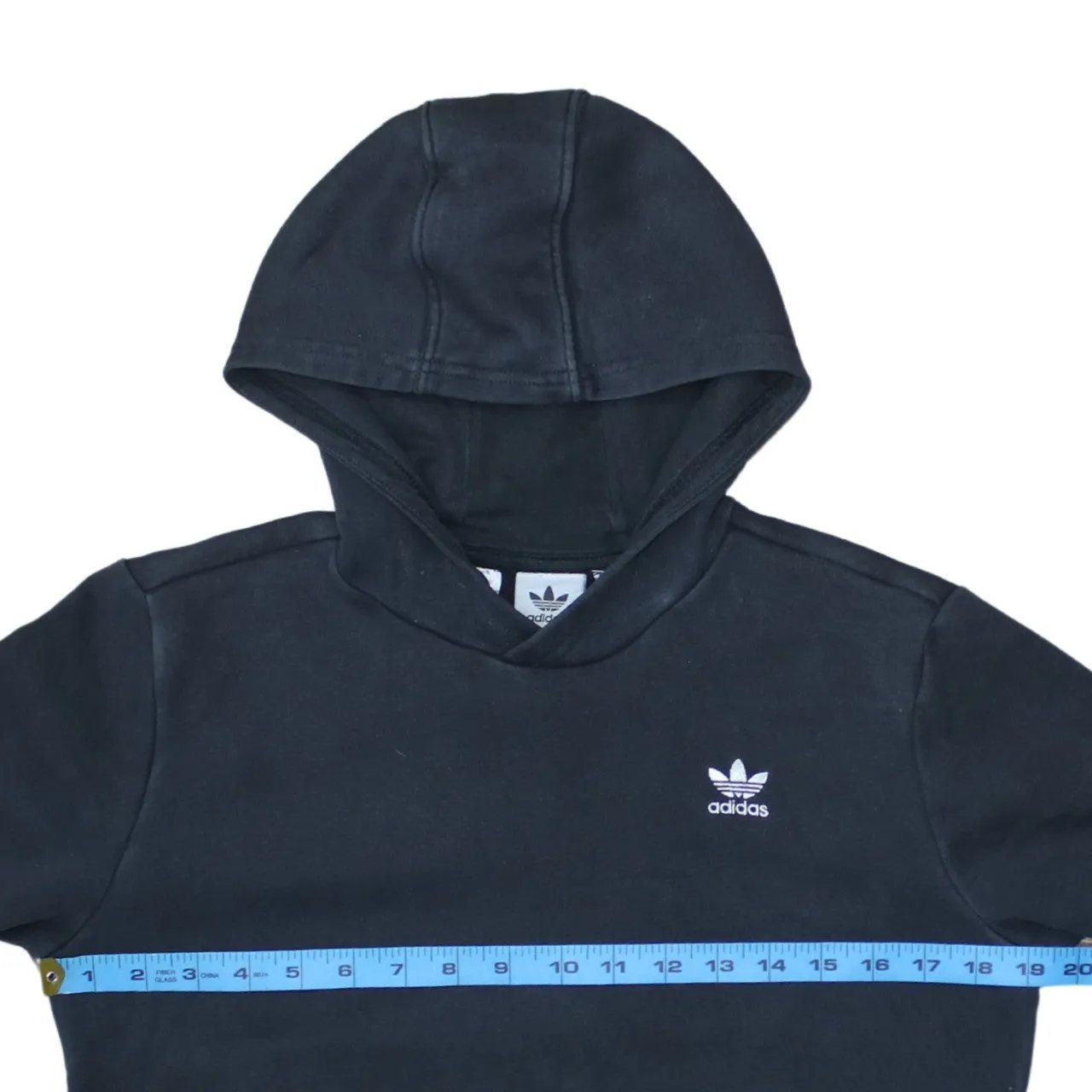 Adidas Black Hoodie Men's XSmall Trefoil Embroidered Logo Front Pouch Fleece Sweatshirt sold by Vintage Club product image thumbnail 5