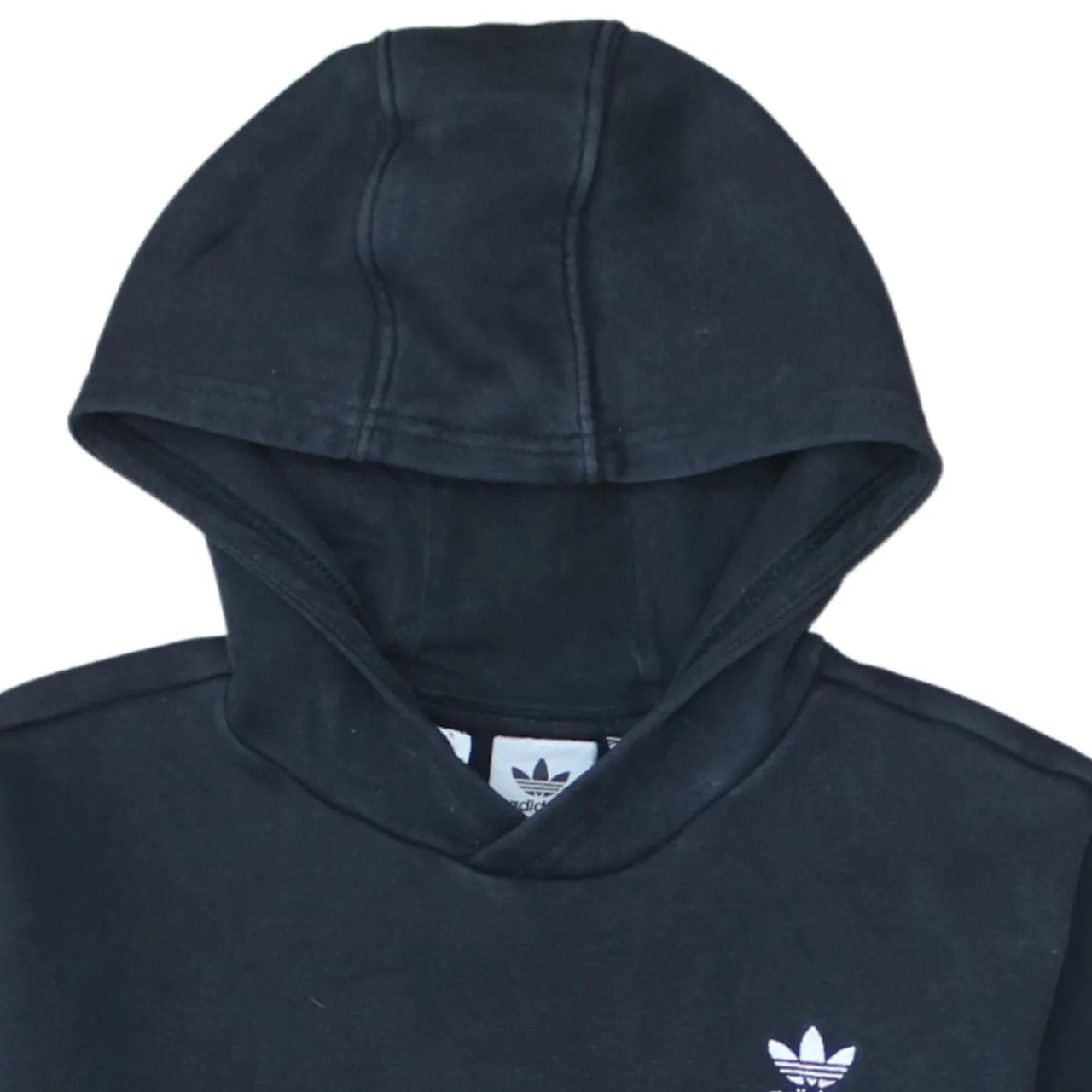 Adidas Black Hoodie Men's XSmall Trefoil Embroidered Logo Front Pouch Fleece Sweatshirt sold by Vintage Club product image thumbnail 3