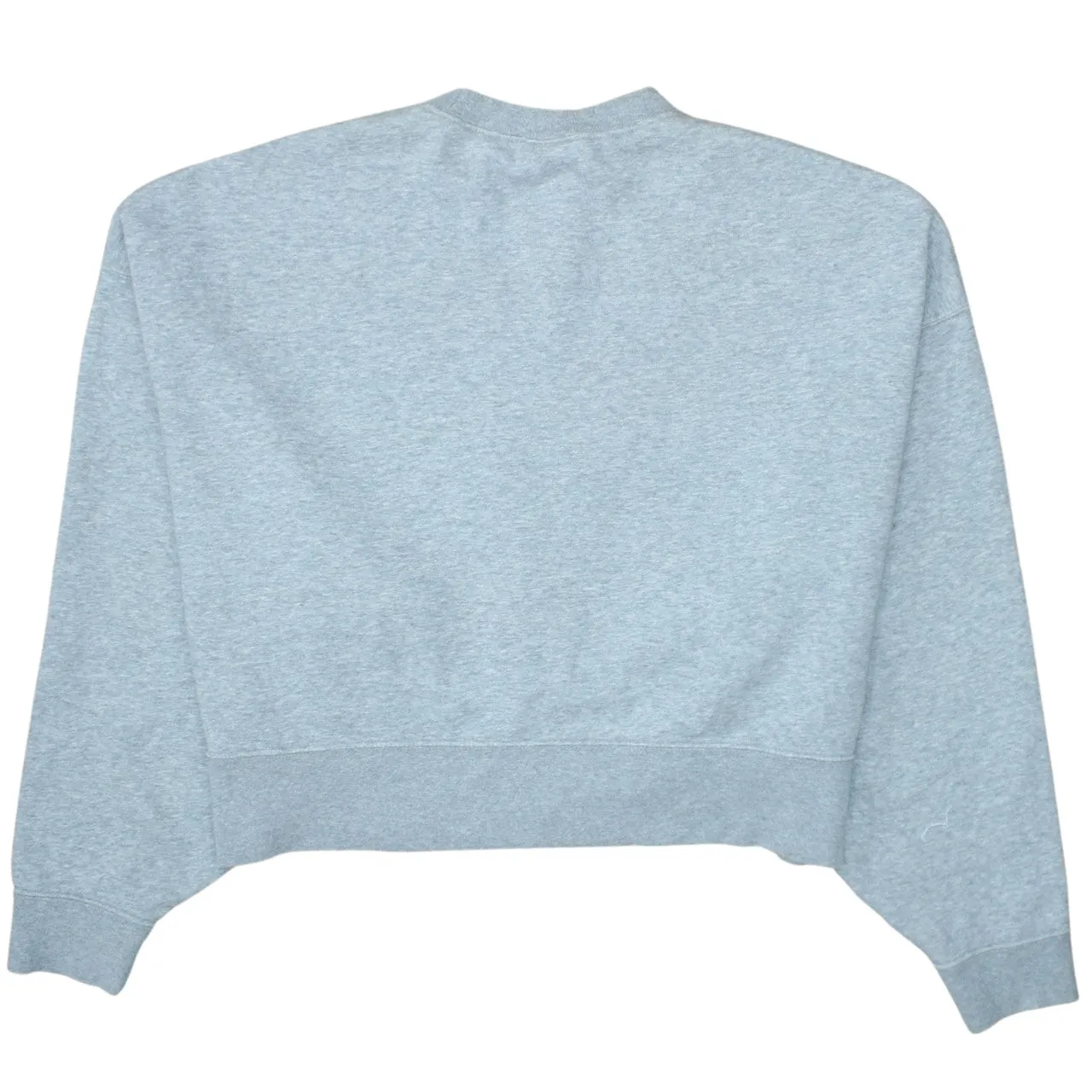 Nike Grey Sweatshirt Women’s Small Embroidered Swoosh Cropped Ribbed Hem Pullover Top sold by Vintage Club product image thumbnail 2