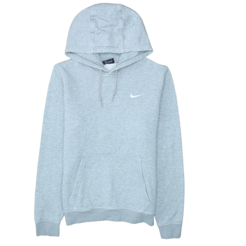 Nike Light Grey Hoodie Men's Small Embroidered Swoosh Drawstring Pocket Pullover Sweatshirt sold by Vintage Club