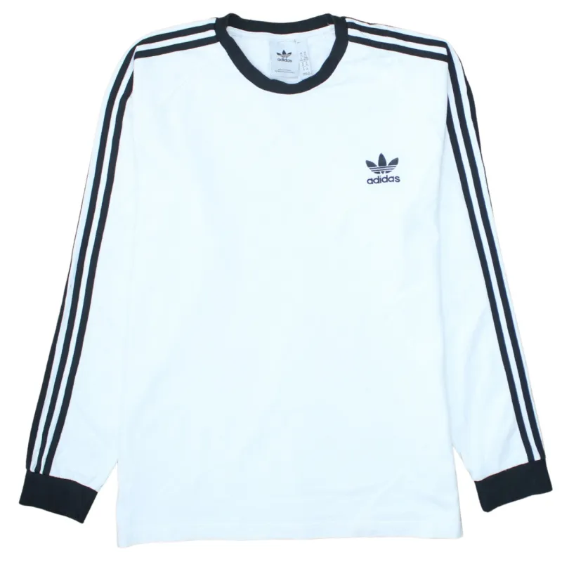 Adidas White Long Sleeve T Shirt Women’s XLarge Trefoil Logo Three Stripe Top sold by Vintage Club