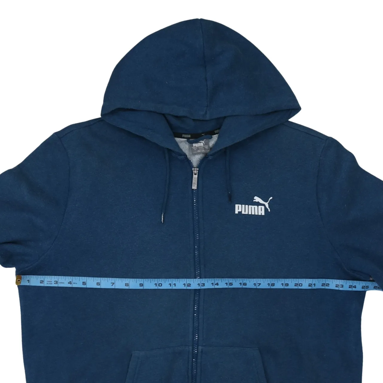 Puma Navy Blue Zip Hoodie Women’s XLarge Printed Chest Logo Front Pockets Sweatshirt sold by Vintage Club product image thumbnail 5