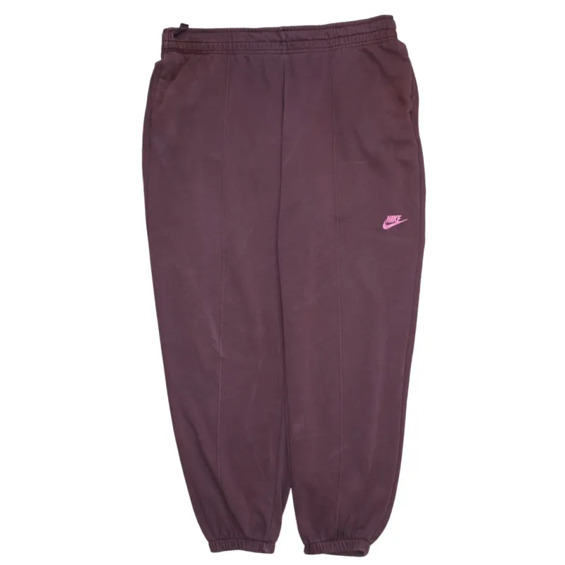 Nike Burgundy Red Joggers Men’s XLarge Printed Logo Elastic Cuffs Waist Sweatpants made by Nike
