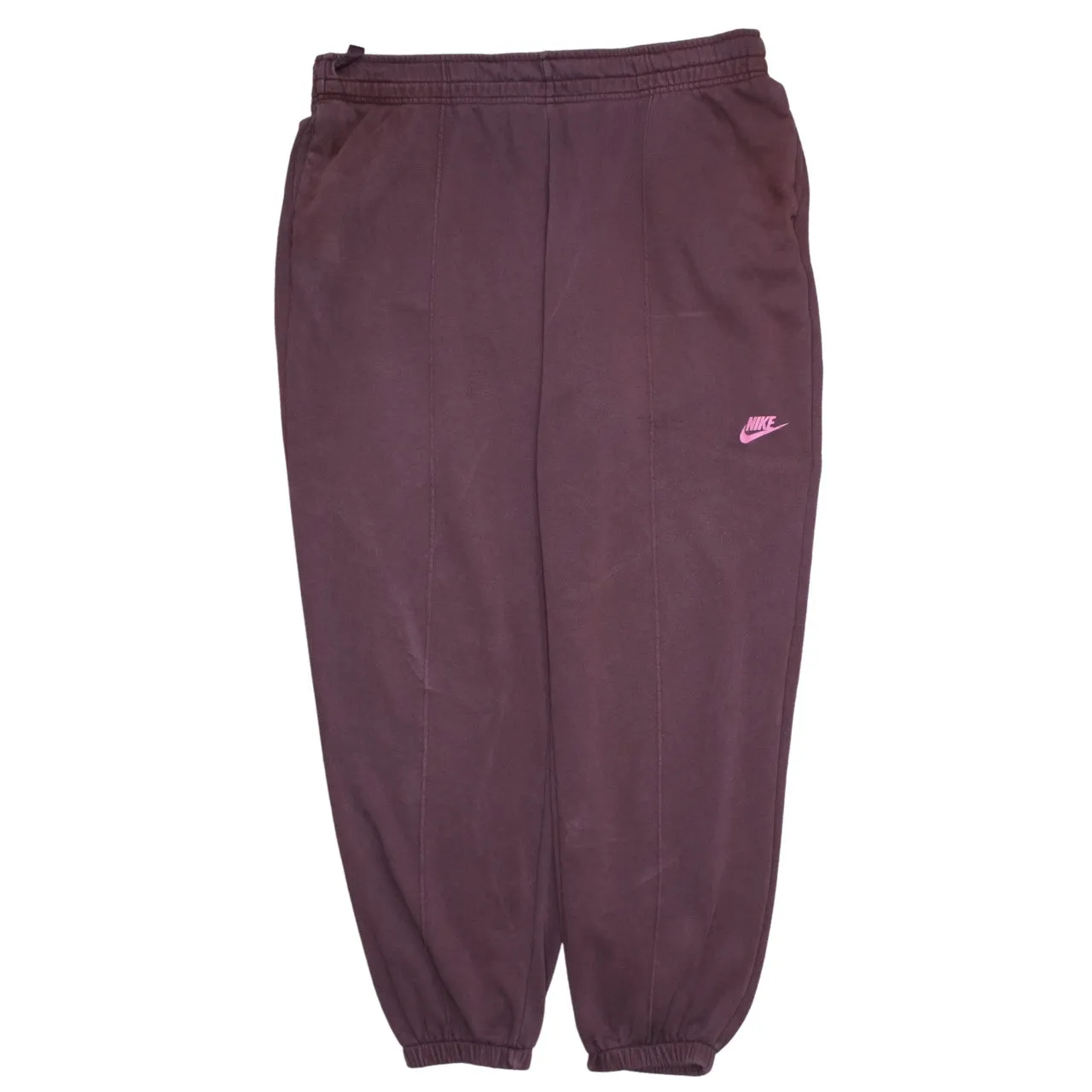 Nike Burgundy Red Joggers Men’s XLarge Printed Logo Elastic Cuffs Waist Sweatpants sold by Vintage Club