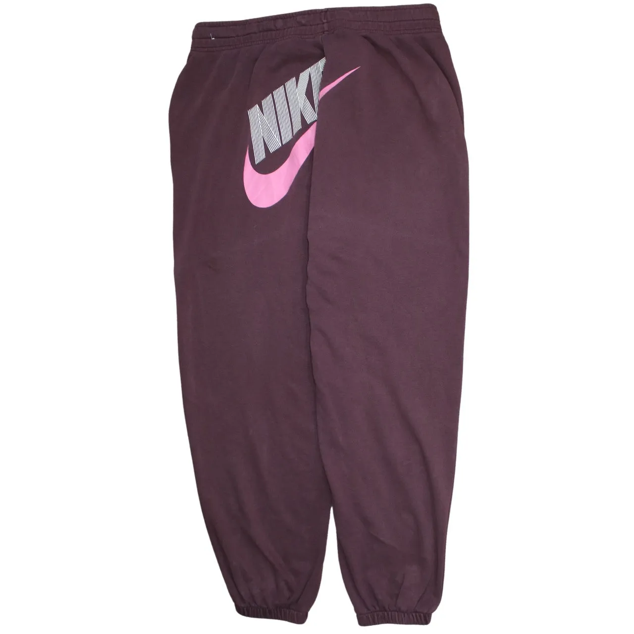 Nike Burgundy Red Joggers Men’s XLarge Printed Logo Elastic Cuffs Waist Sweatpants sold by Vintage Club product image thumbnail 2