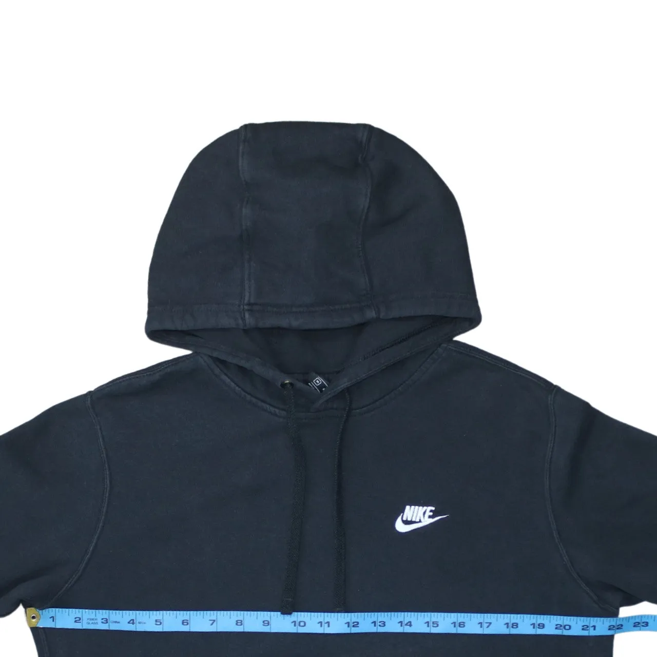 Nike Black Hoodie Men's Medium Embroidered Swoosh Logo Pullover Fleece Sweatshirt sold by Vintage Club product image thumbnail 5