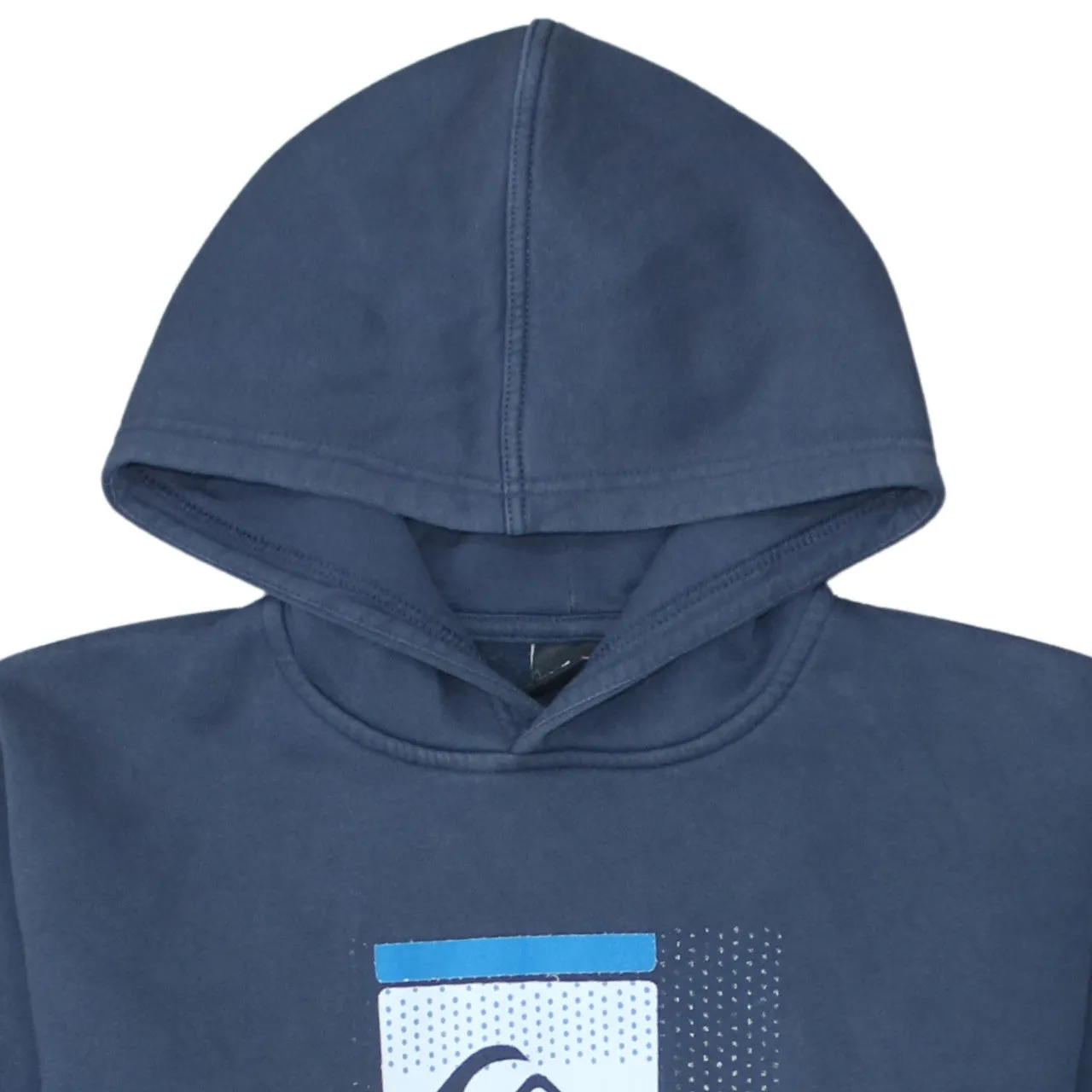 Quiksilver Navy Blue Hoodie Women’s Medium Printed Logo Front Pocket Pullover Sweatshirt sold by Vintage Club product image thumbnail 3