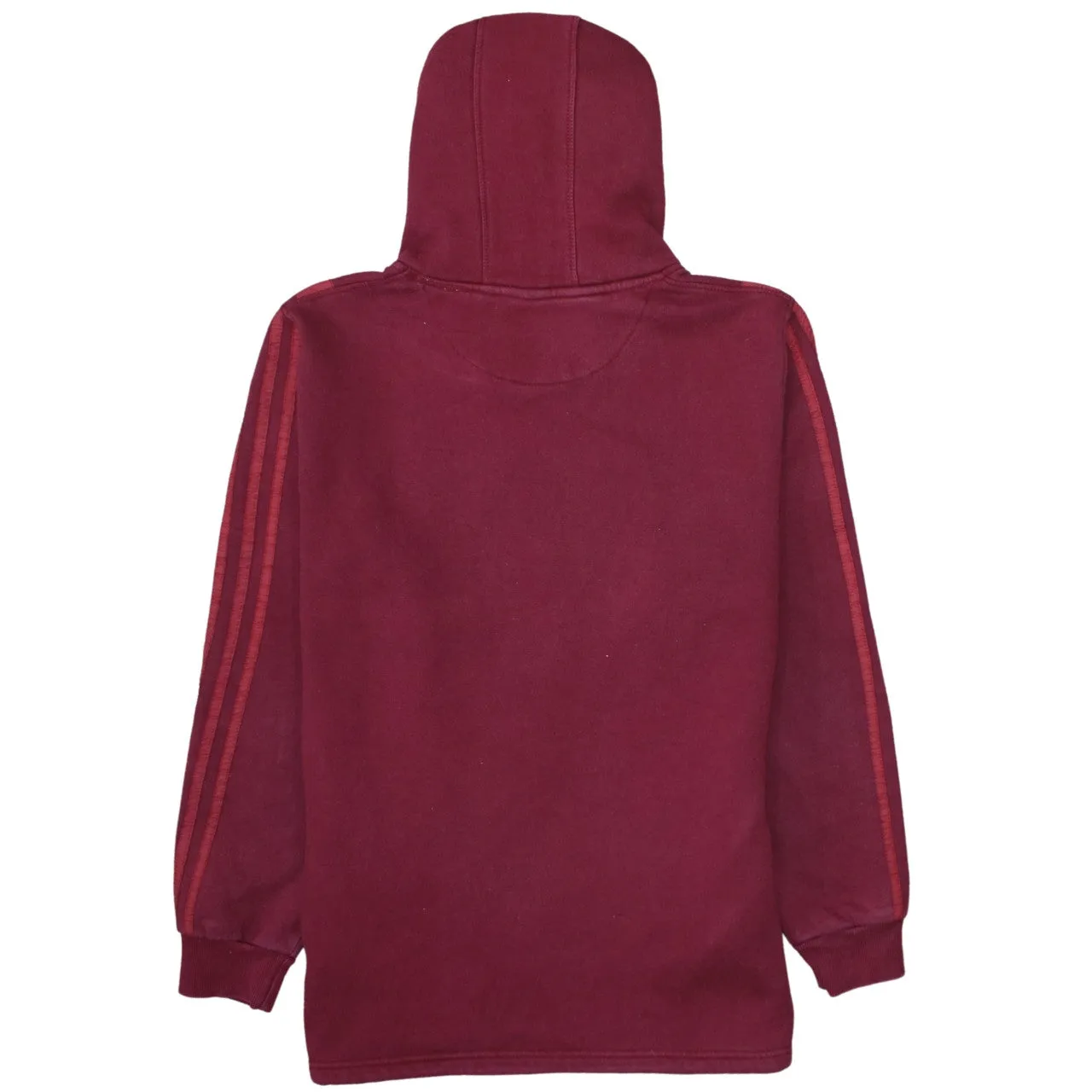 Adidas Burgundy Red Hoodie Men’s XLarge Trefoil Embroidered Logo Three Stripe Pullover Sweatshirt sold by Vintage Club product image thumbnail 2