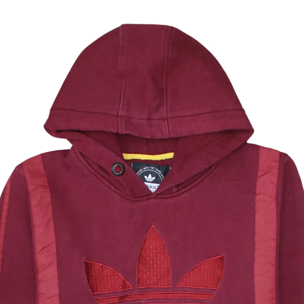 Adidas Burgundy Red Hoodie Men’s XLarge Trefoil Embroidered Logo Three Stripe Pullover Sweatshirt sold by Vintage Club product image thumbnail 3