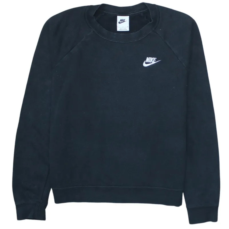 Nike Black Sweatshirt Men's Small Embroidered Swoosh Logo Crewneck Pullover Top sold by Vintage Club