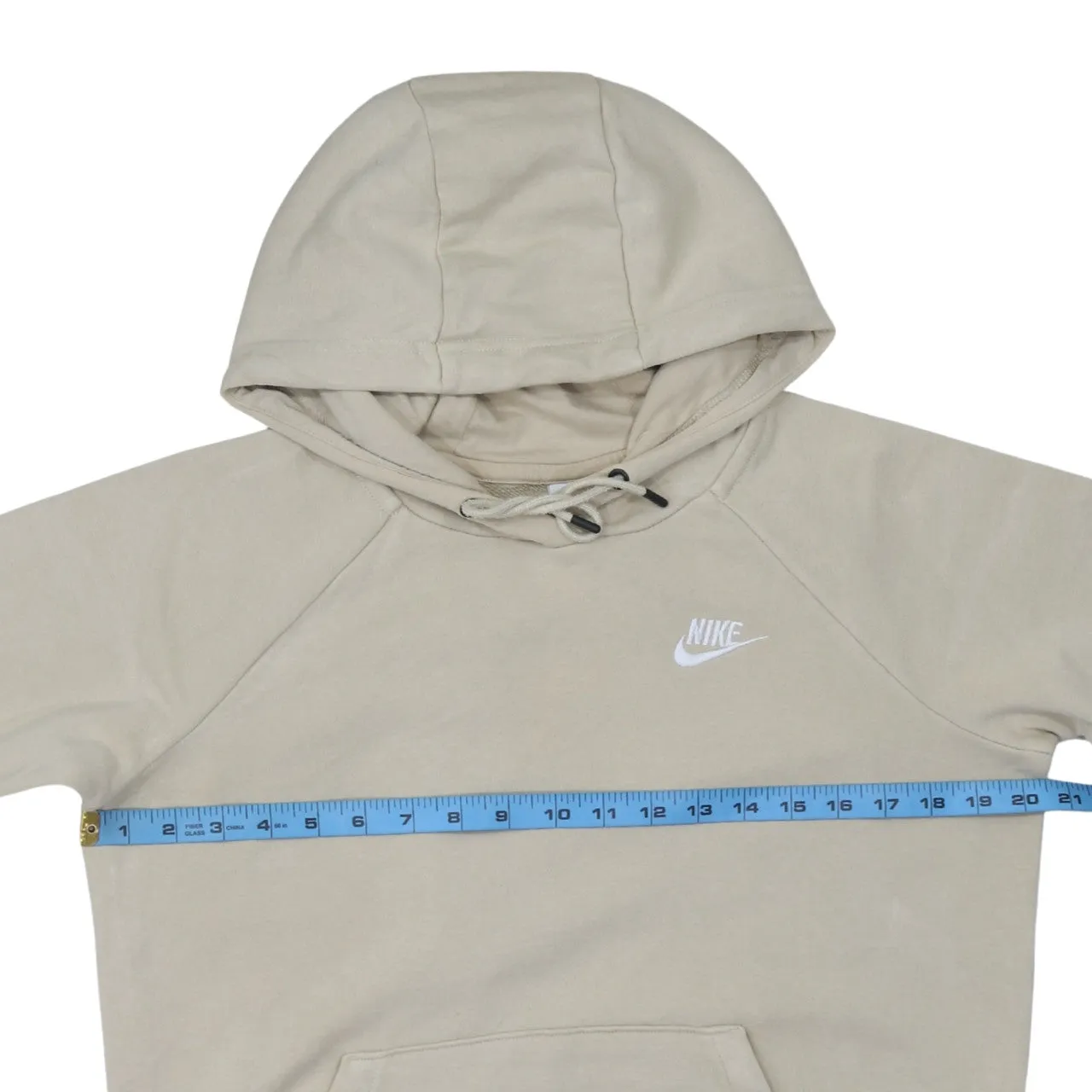 Nike Beige Cream Hoodie Men's Small Embroidered Swoosh Logo Front Pocket Pullover Sweatshirt sold by Vintage Club product image thumbnail 5
