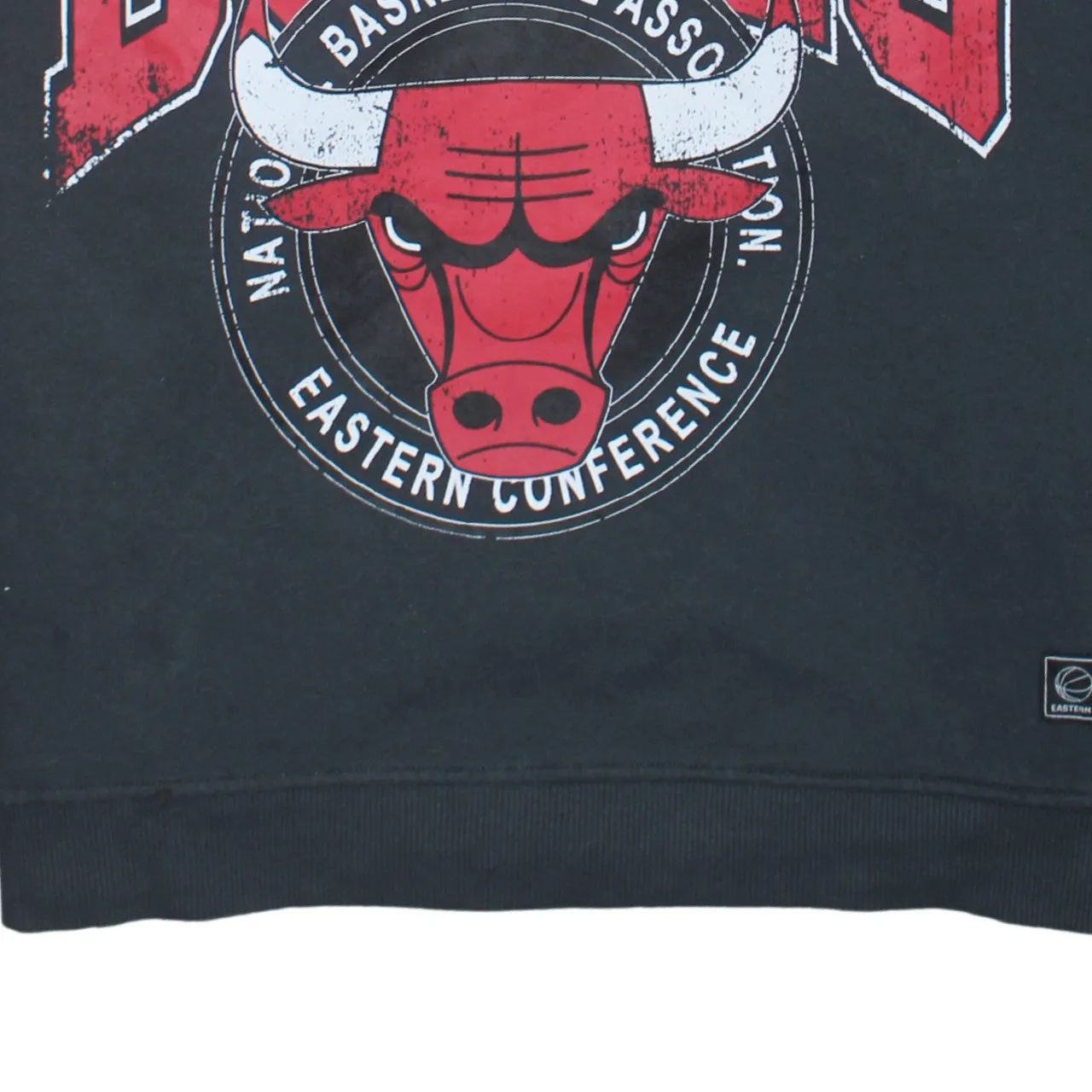 NBA Black Chicago Bulls Sweatshirt Women’s Large Printed Front Logo Fleece Pullover Top sold by Vintage Club product image thumbnail 4