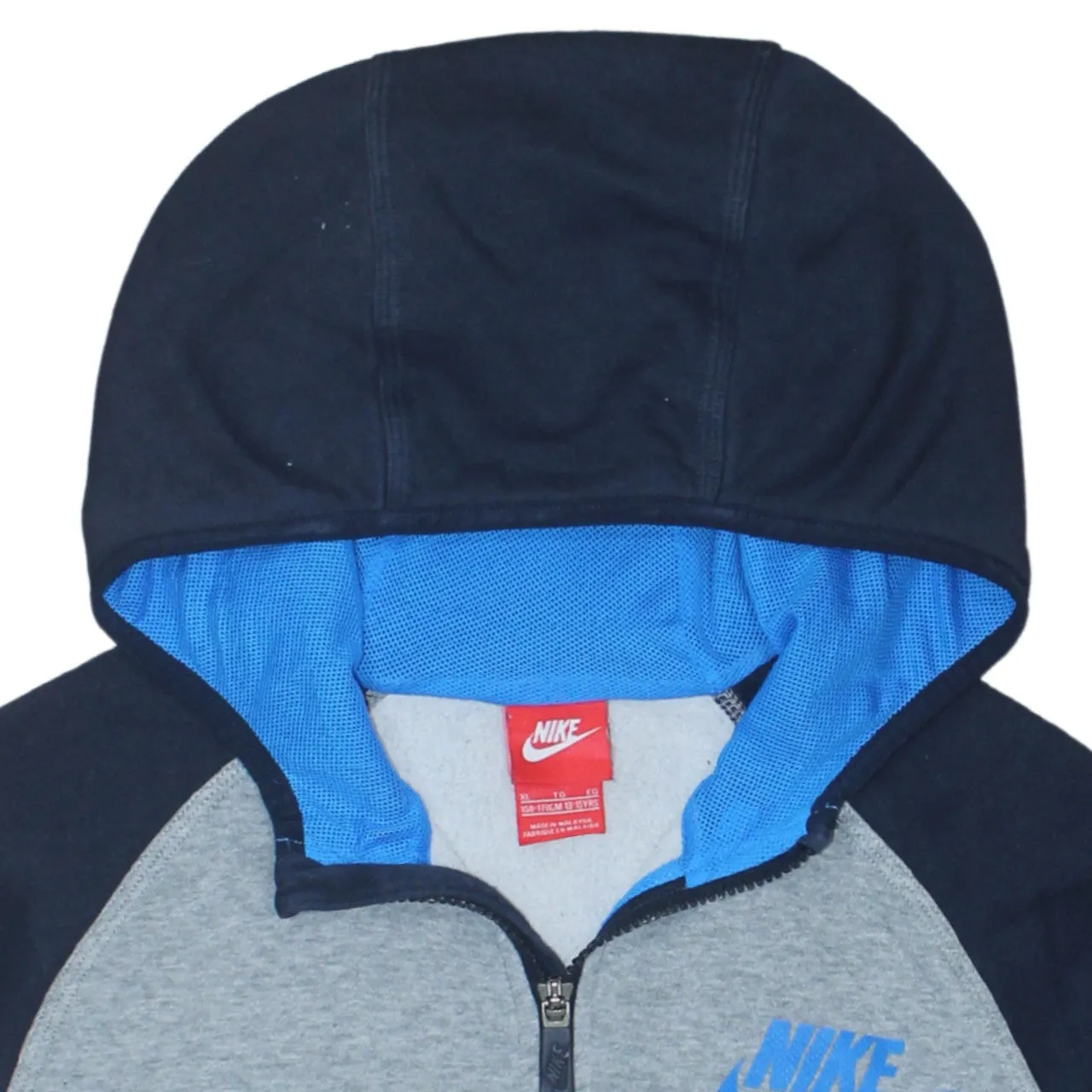 Nike Grey Navy Hoodie Women’s XLarge Full Zip Blue Nike Air Printed Logo Sweatshirt sold by Vintage Club product image thumbnail 3
