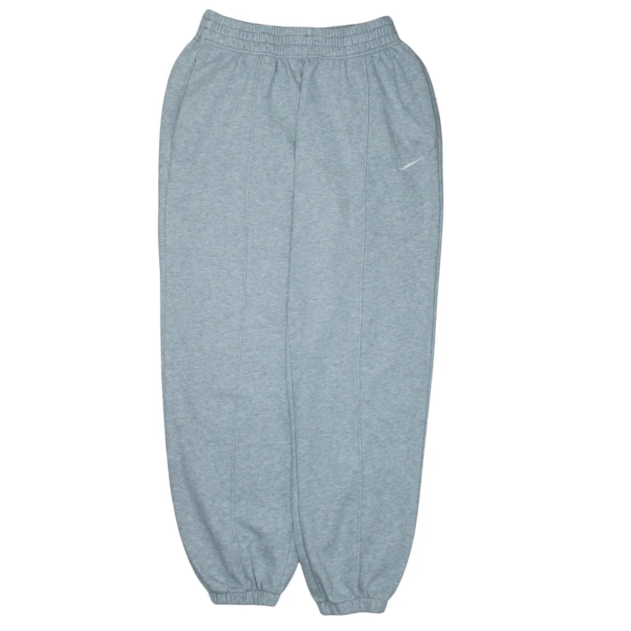 Nike Light Grey Joggers Men’s Small Embroidered Swoosh Elasticated Cuffs Fleece Sweatpants sold by Vintage Club