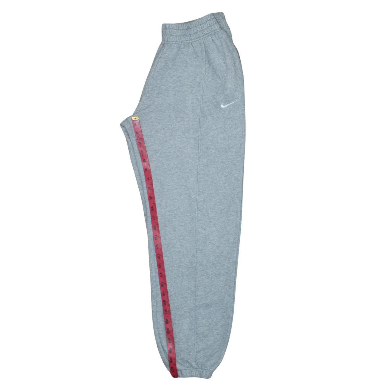 Nike Light Grey Joggers Men’s Small Embroidered Swoosh Elasticated Cuffs Fleece Sweatpants sold by Vintage Club product image thumbnail 5