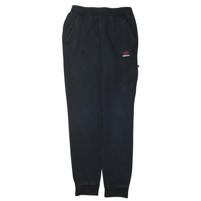 Adidas Black Joggers Men's Small Embroidered Trefoil Logo Elastic Waist Cuffed Sweatpants sold by Vintage Club