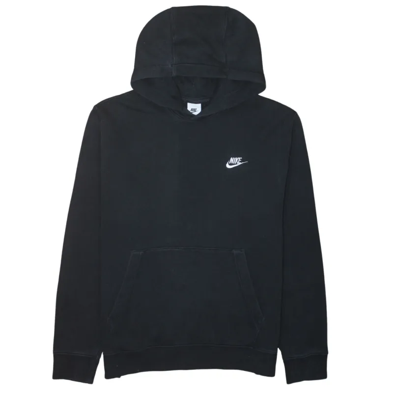Nike Black Hoodie Men’s Medium Printed Chest Logo Front Pocket Pullover Sweatshirt sold by Vintage Club