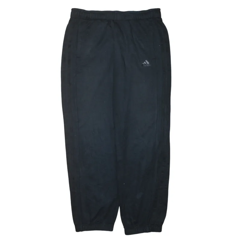 Adidas Black Joggers Men's Medium Embroidered Logo Three Stripe Sides Elastic Cuffs Sweatpants sold by Vintage Club