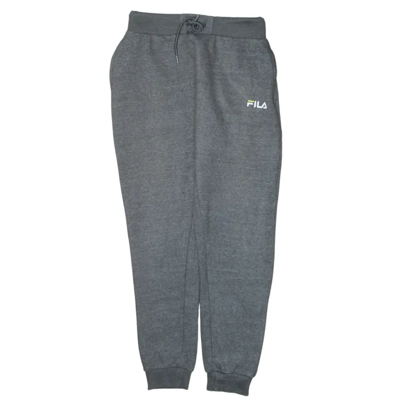 Fila Dark Grey Joggers Men’s Medium Embroidered Logo Drawstring Waist Cuffed Sweatpants made by Fila
