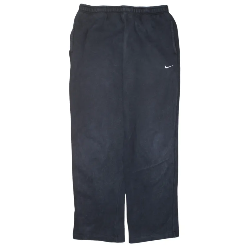 Nike Black Fleece Trousers Men's Small Embroidered Swoosh Elastic Waist Pockets Joggers sold by Vintage Club