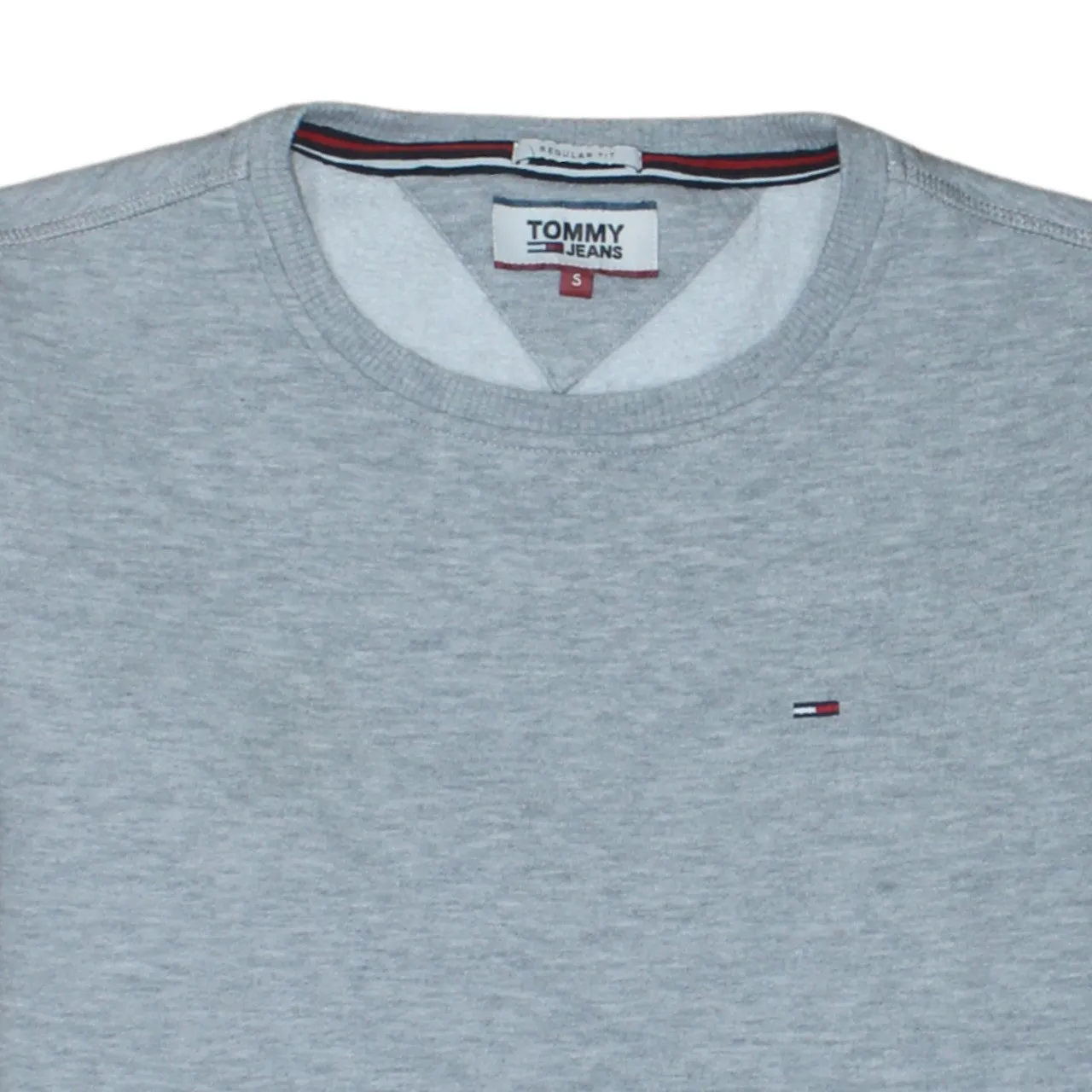 Tommy Hilfiger Light Grey Sweatshirt Men's Small Embroidered Flag Logo Crewneck Pullover sold by Vintage Club product image thumbnail 3