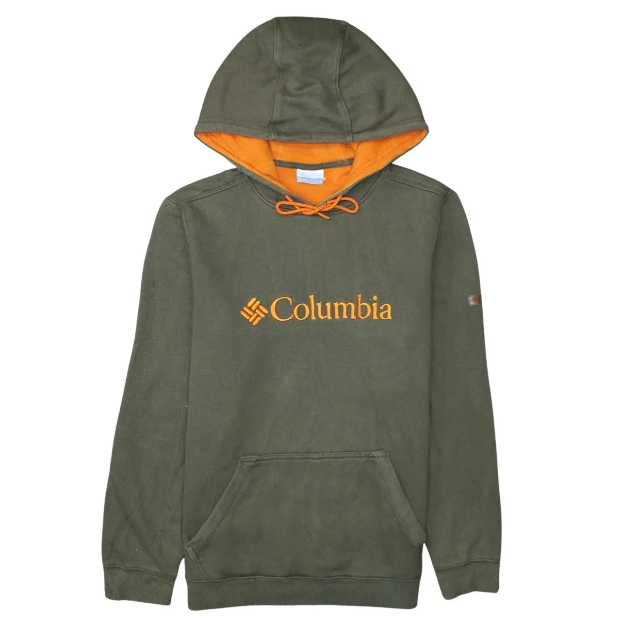 Columbia Olive Green Hoodie Men's Medium Embroidered Logo Front Pocket Pullover Sweatshirt sold by Vintage Club