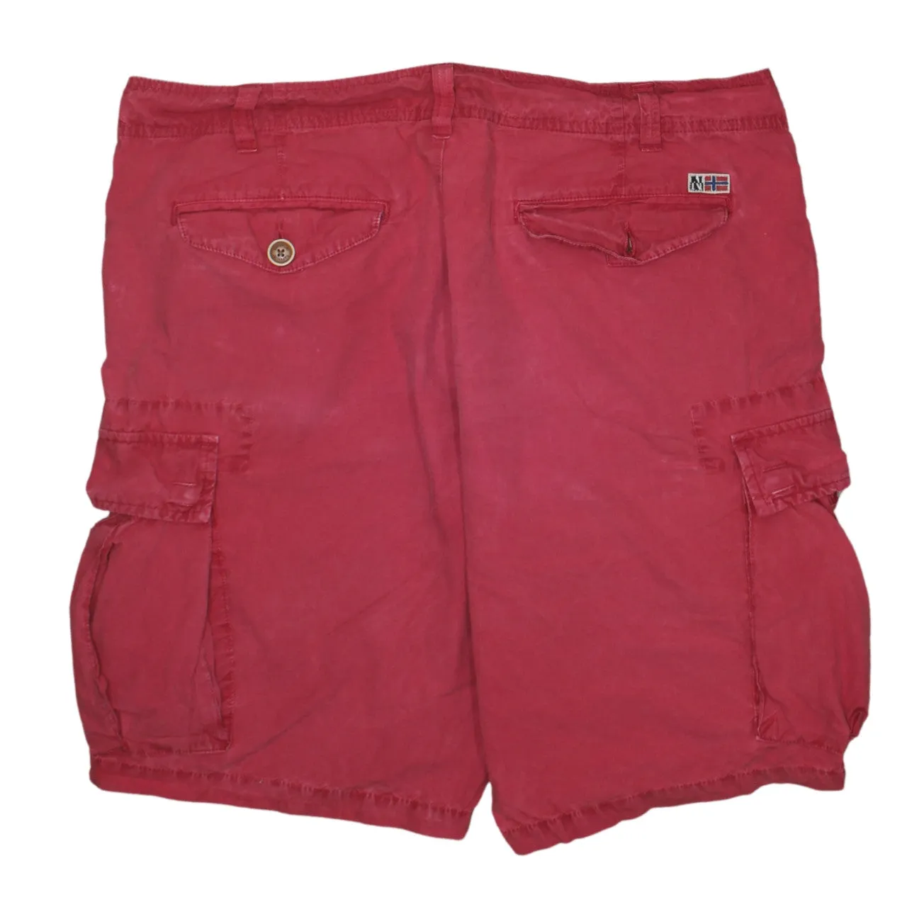 Napapijri Burgundy Red Cargo Shorts Men's Size 36 Multi Pocket Flag Logo Outdoor sold by Vintage Club